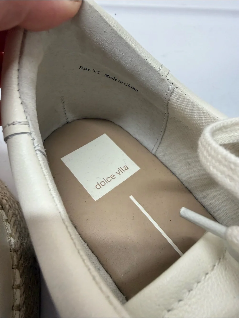 Dolce Vita Jaja Lace Up Espadrille Platform Sneakers NEW Cream/White Size 9.5